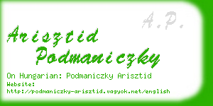 arisztid podmaniczky business card